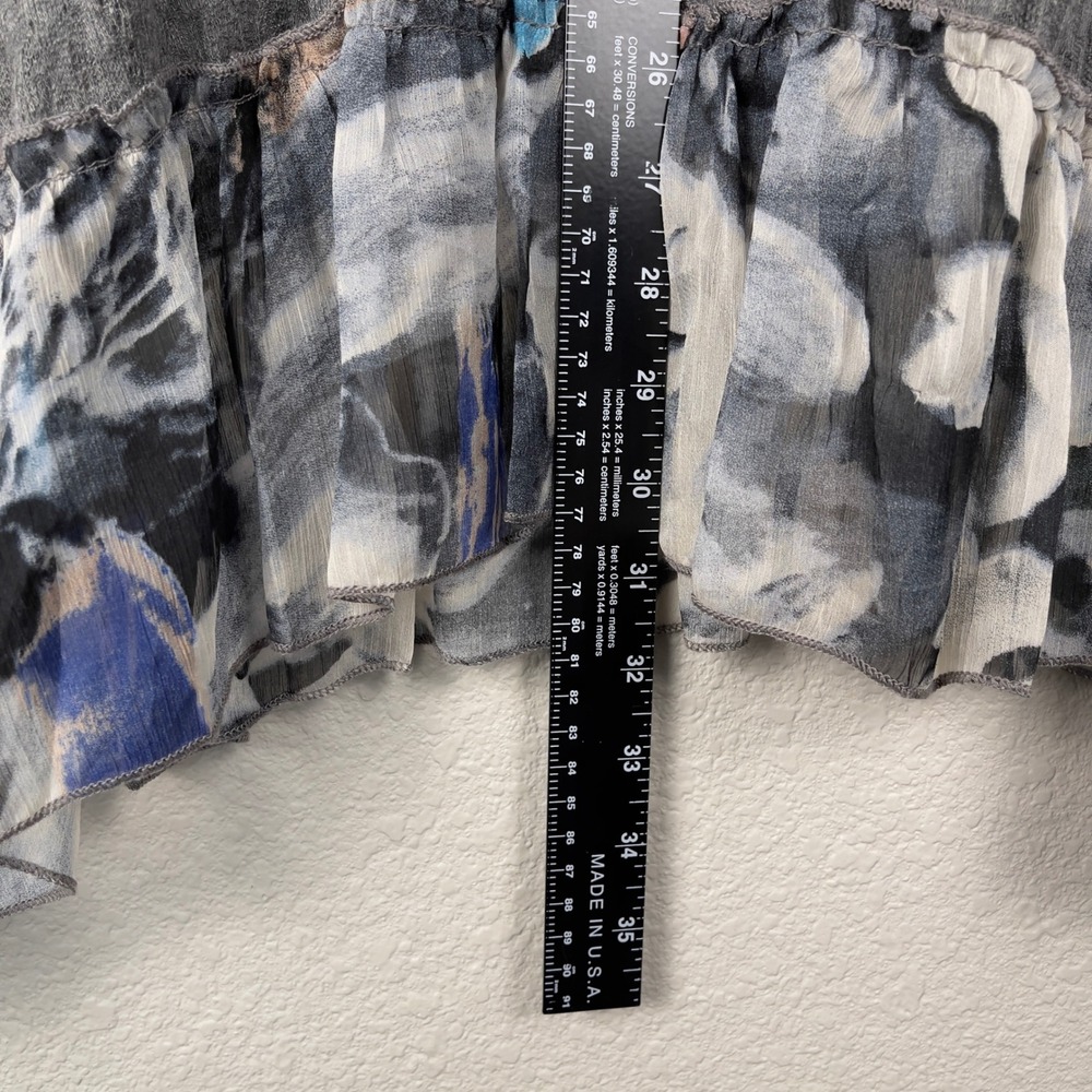 Shana Mini Dress Tunic Top Mixed Media Grey Small Artsy Whimsy Lagenlook Y2K - Picture 6 of 7